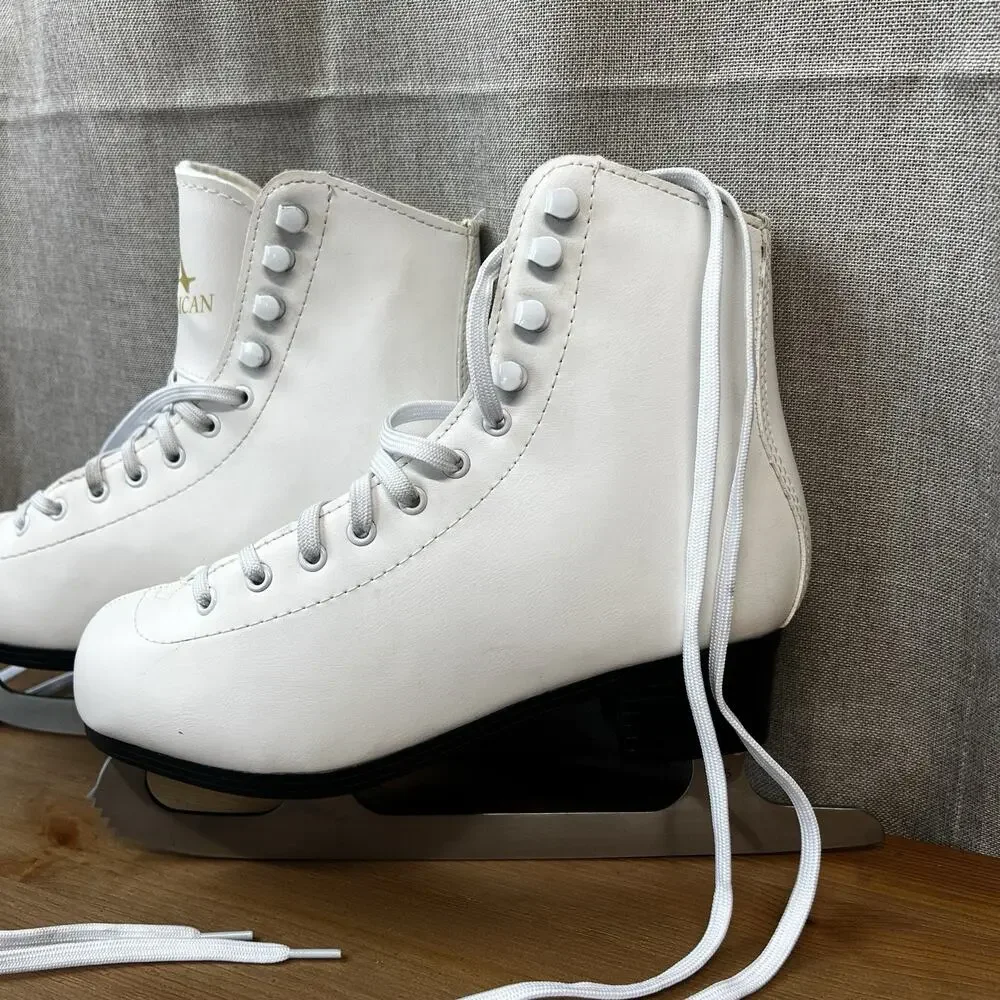 American Athletic Tricot-lined Women's Ice Skates Sz 6 Lightly Used EU 36-37